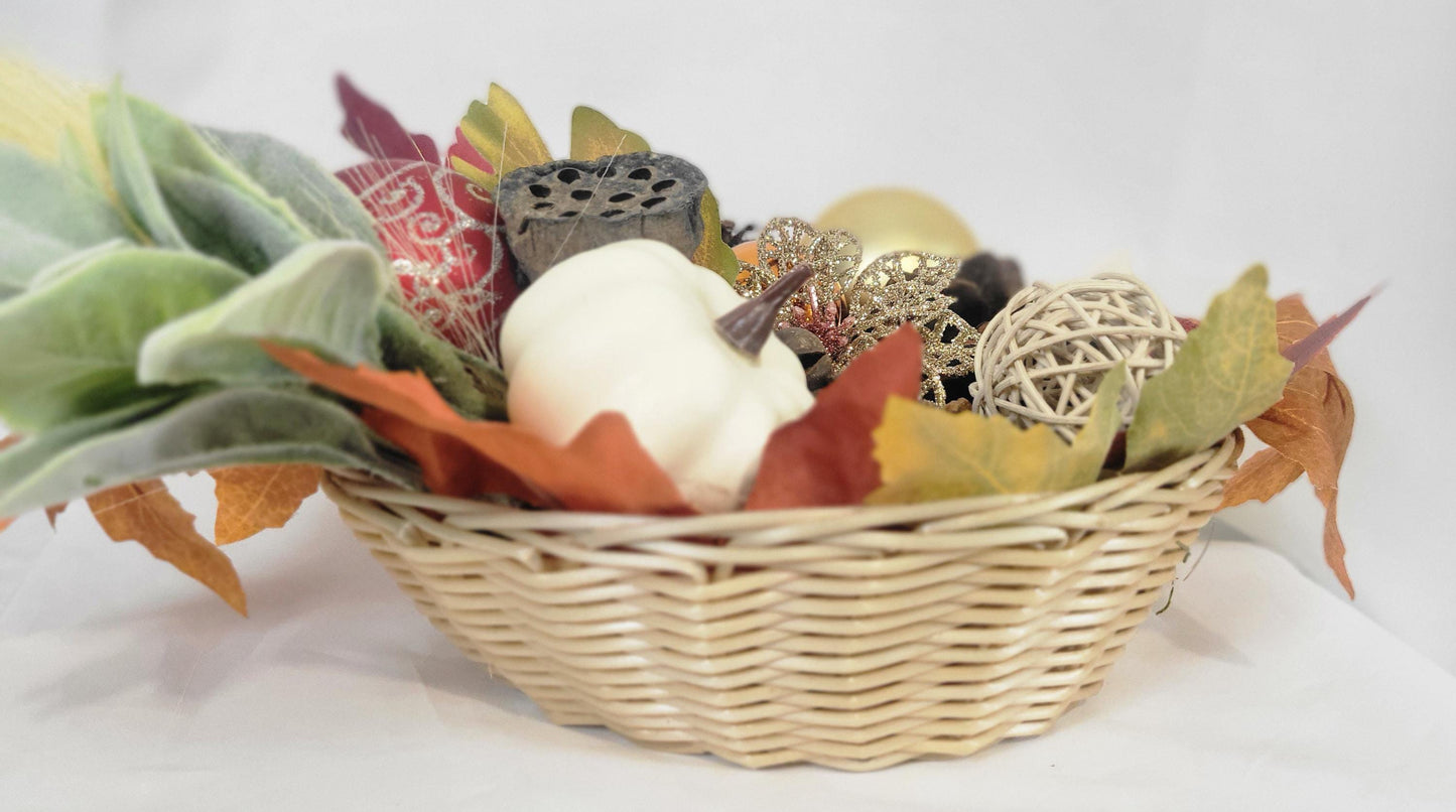 Handcrafted Festive Autumn Decorative Basket table decor centerpiece