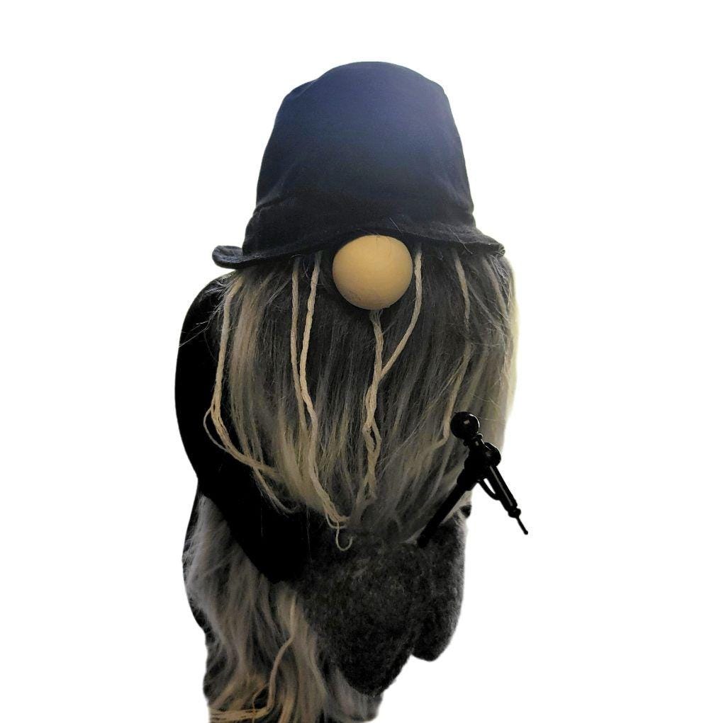 **SOLD** Rocker, singer, Rob Zombie, Heavy Metal Vocalist, singing with microphone, gnome,home decor