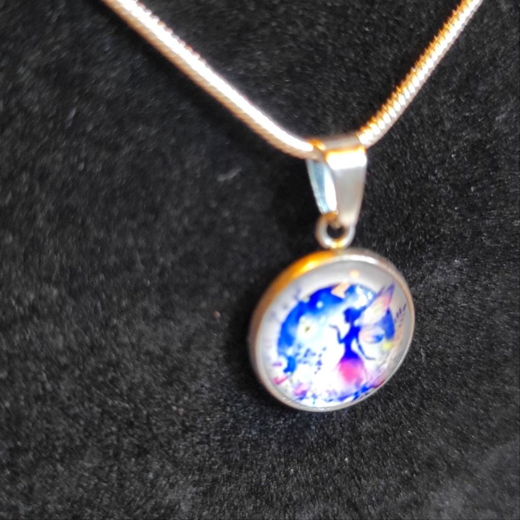 Hand crafted Fairy pendant necklace on 925 Sterling Silver chain