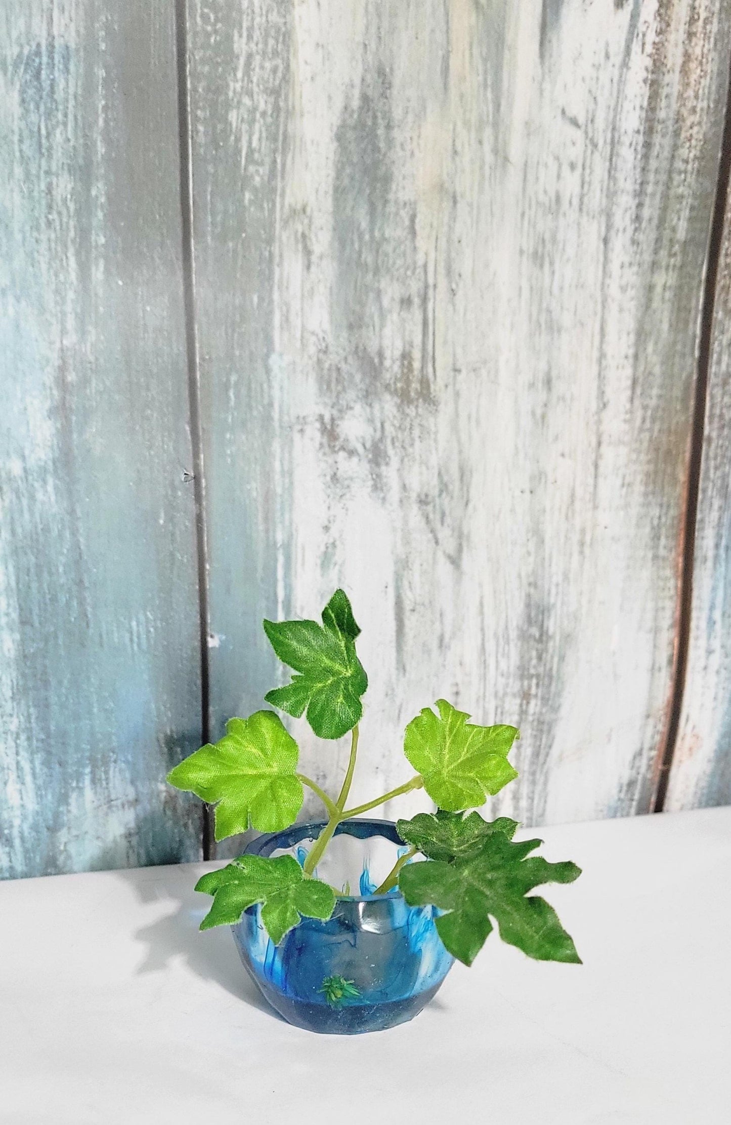 Hand crafted 1.5" resin planter or led tealight holder