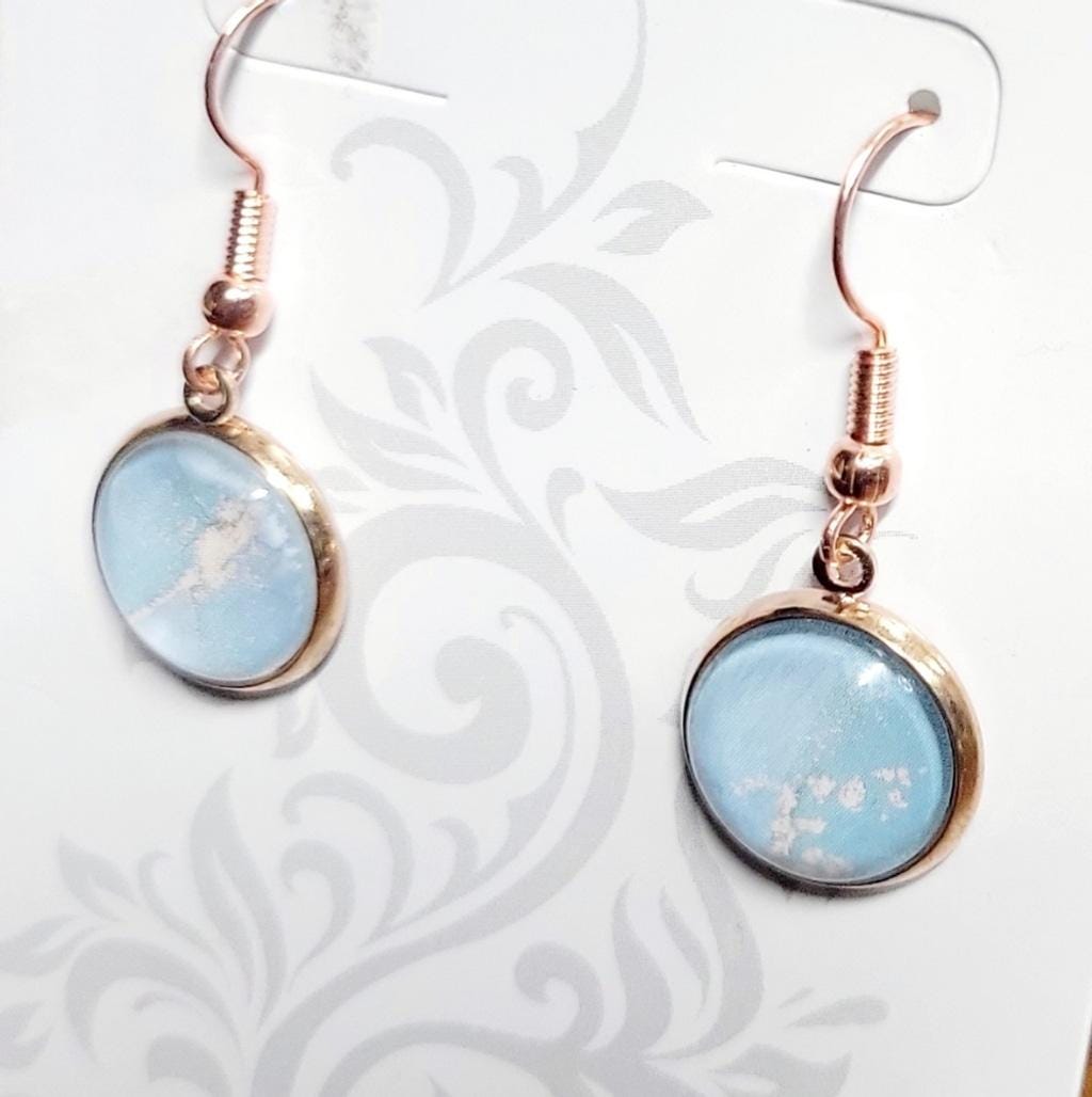 Artisan marbled dangle drop earrings