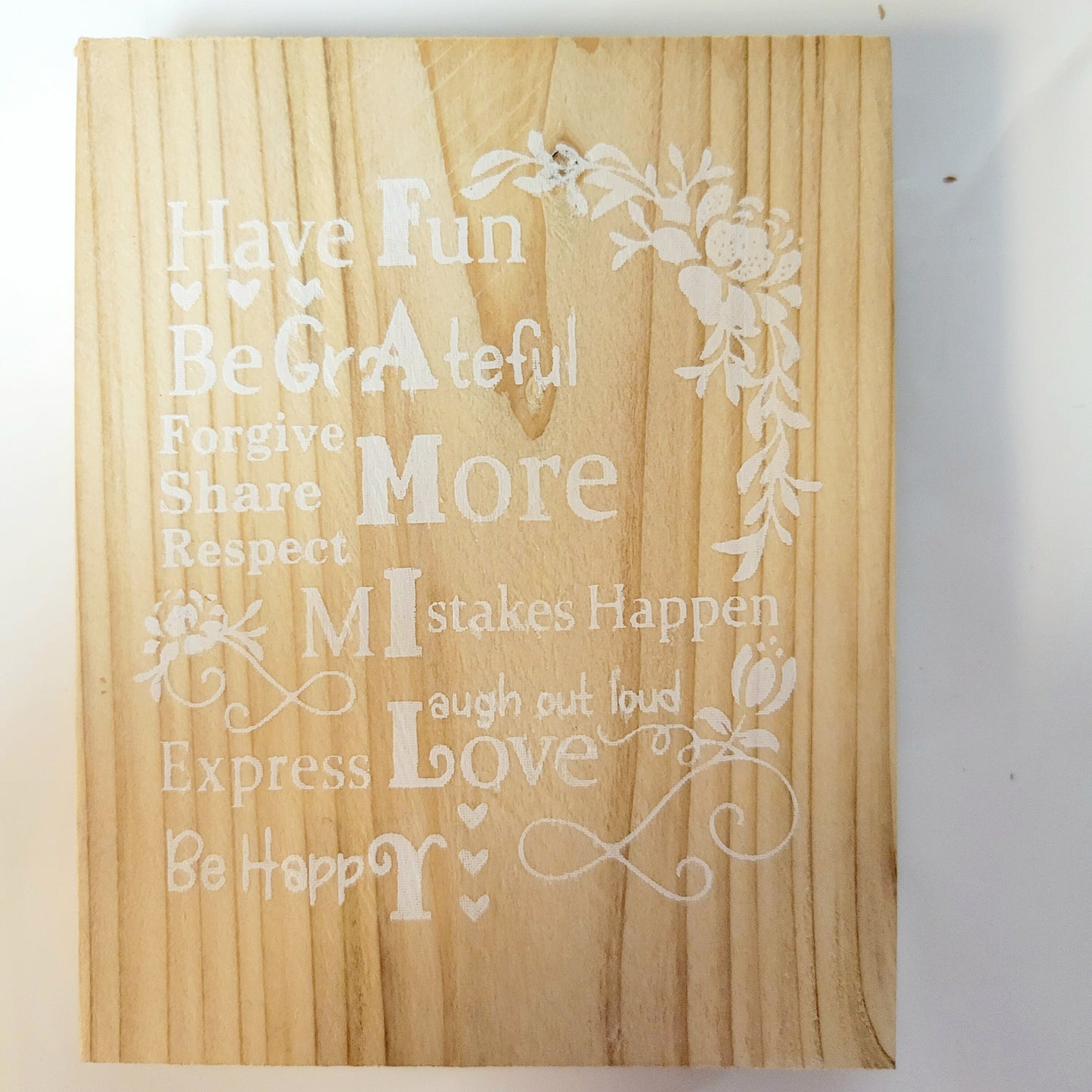 Family acrostic wood table decor sign, gift