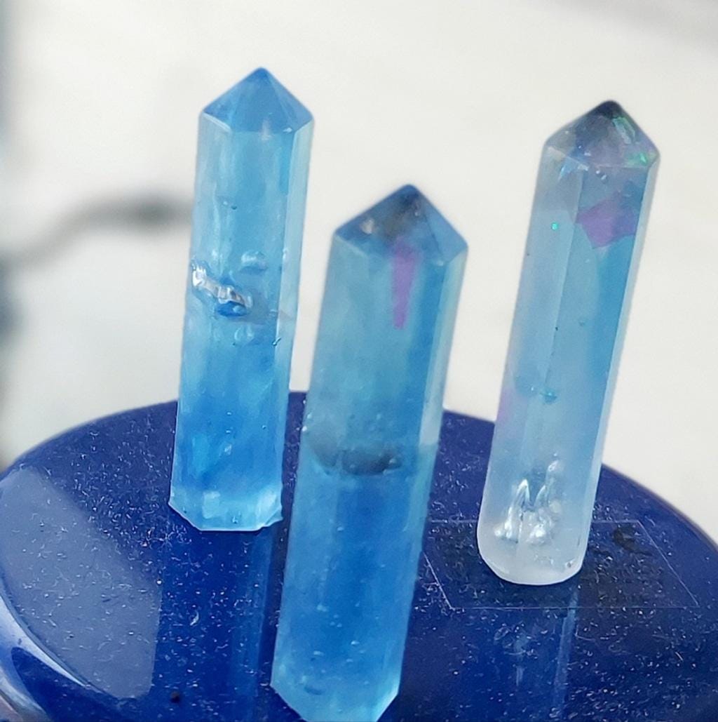 Blue Crystal Resin Pendants