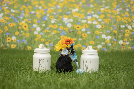 Sunflower Gnome: Handmade Farmhouse Tier Tray Decor