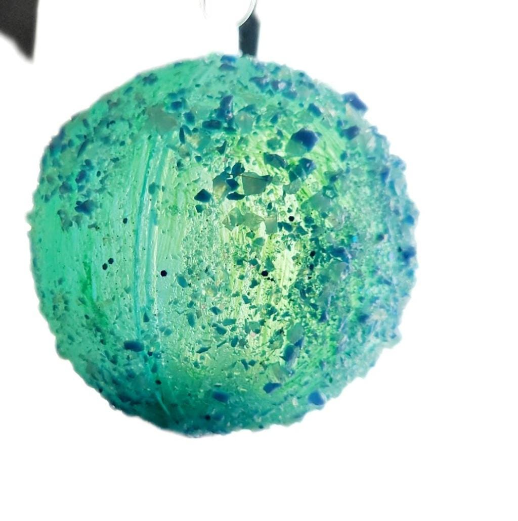 Shattered glass shatterproof ball ornaments with bells