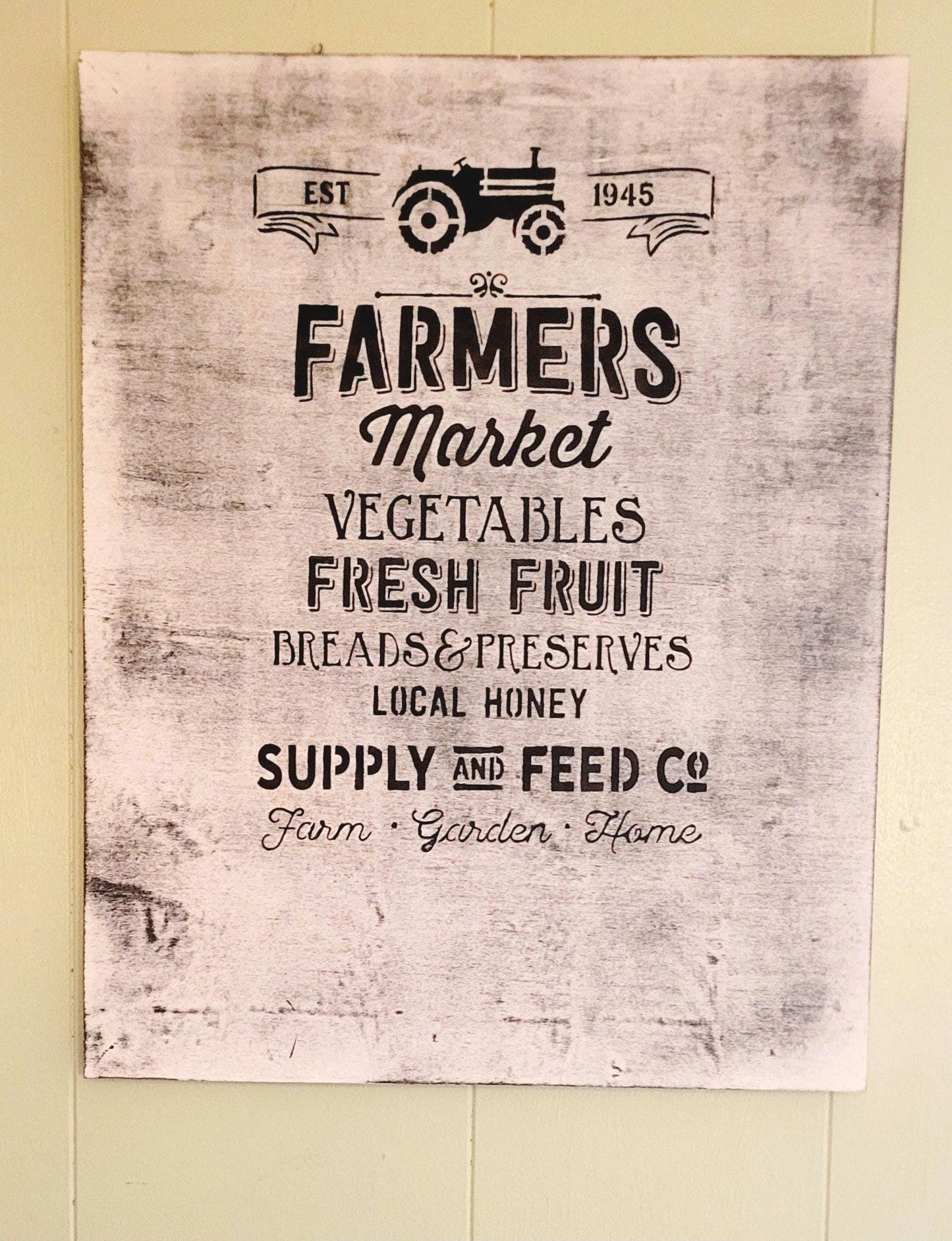 Farmhouse Farmer's Market Wood Sign: Rustic Truck Wall Decor (16x20")