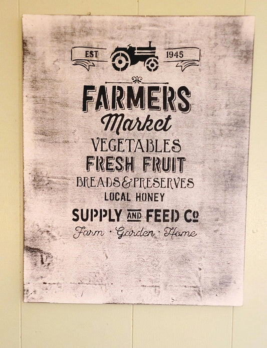 Farmhouse Farmer's Market Wood Sign: Rustic Truck Wall Decor (16x20")