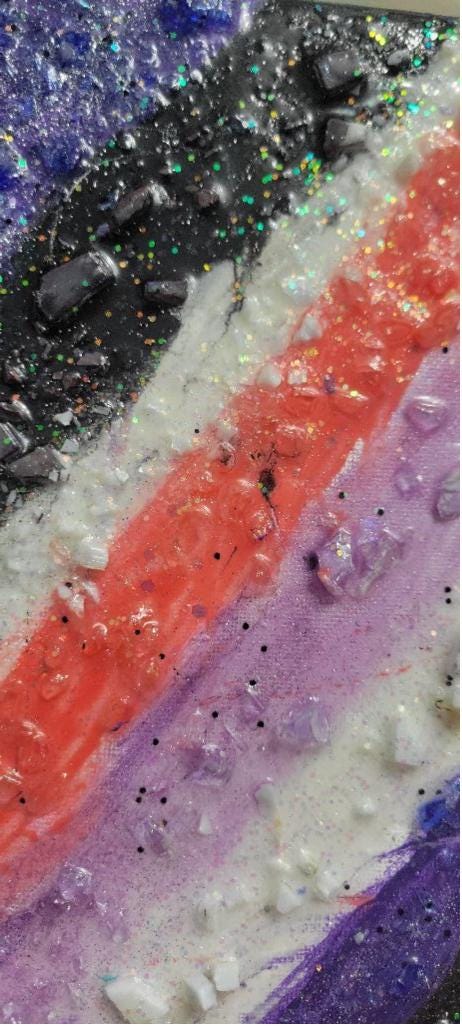 8x8 Canvas resin geode painting hand crafted