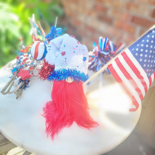 4th Of July,Patriotic, Independence Day, 6" Gnome Decor, Hand Crafted