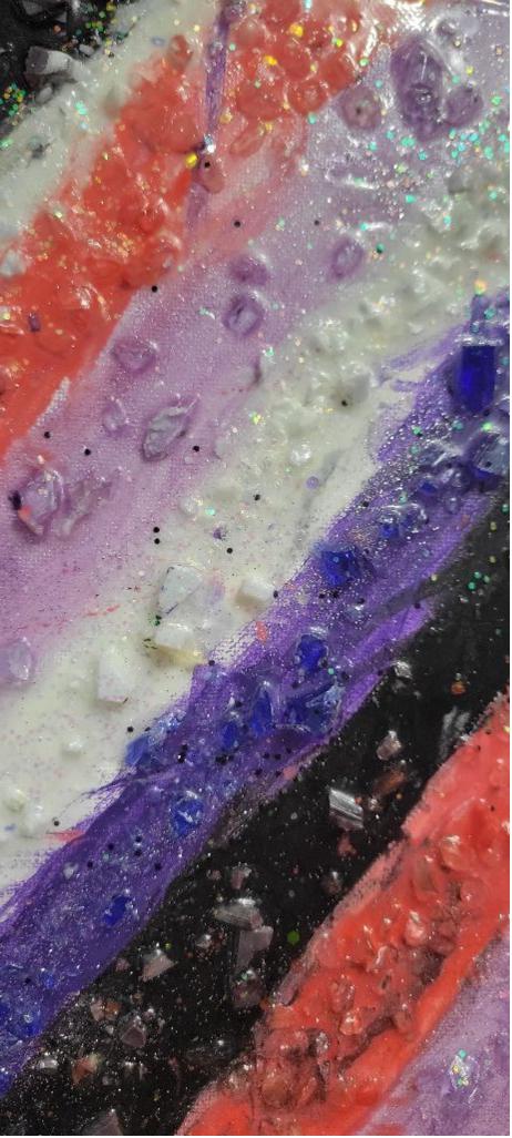 8x8 Canvas resin geode painting hand crafted