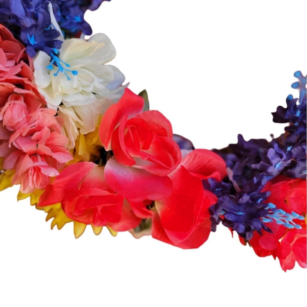 Spring Summer Vibrant Rainbow Floral Wreath