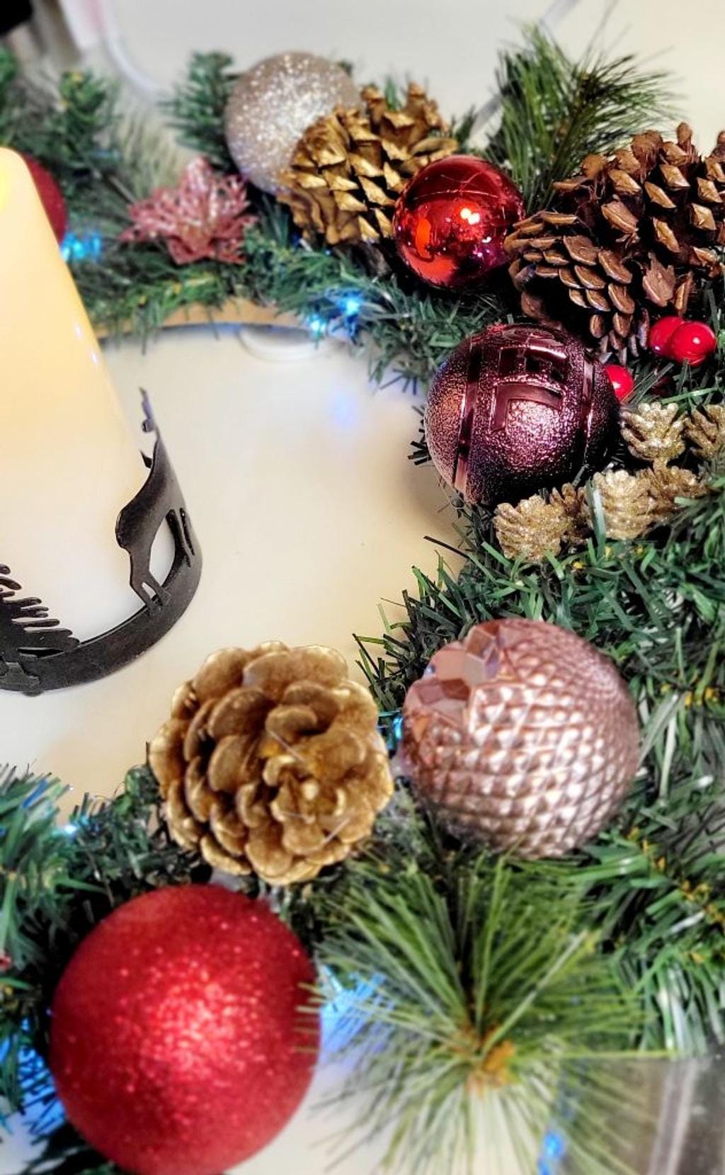 Christmas table centerpiece or door hanging wreath