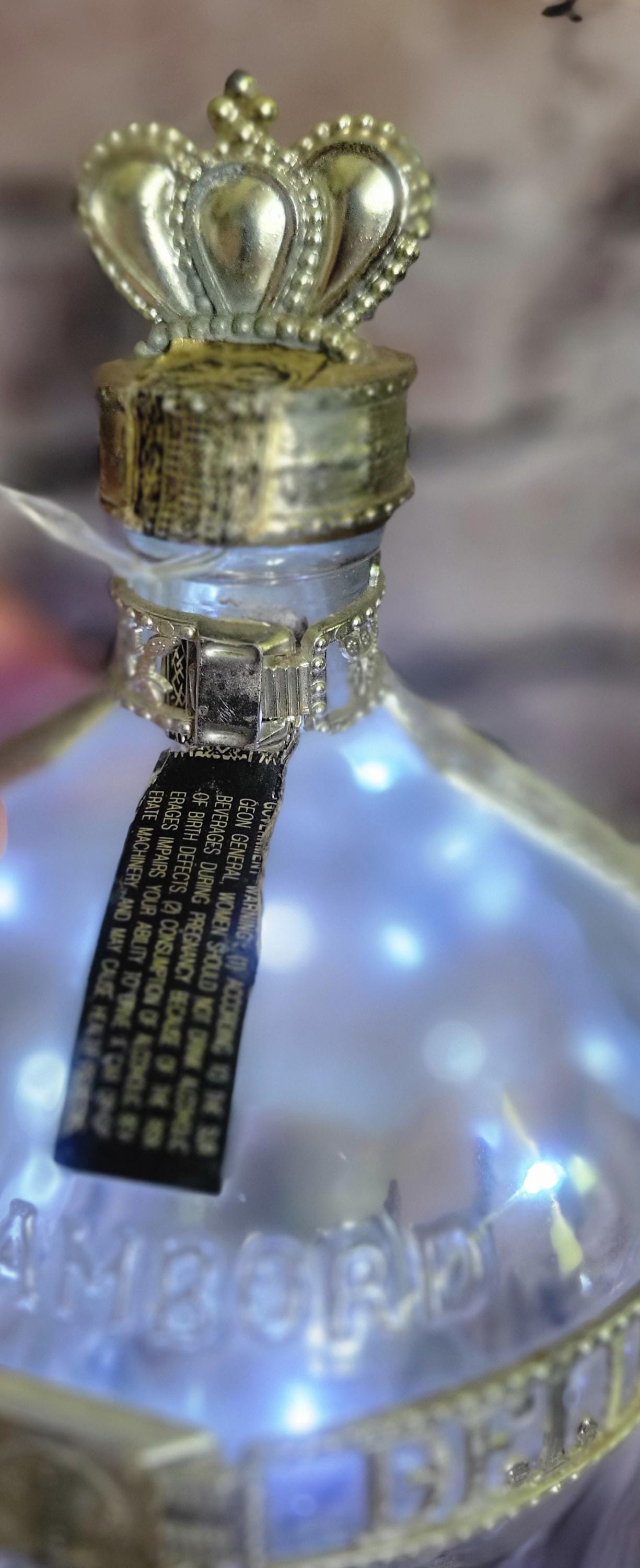 Vintage Chambord Royal Deluxe Liquer bottle electric LED Fairy lights  centerpiece