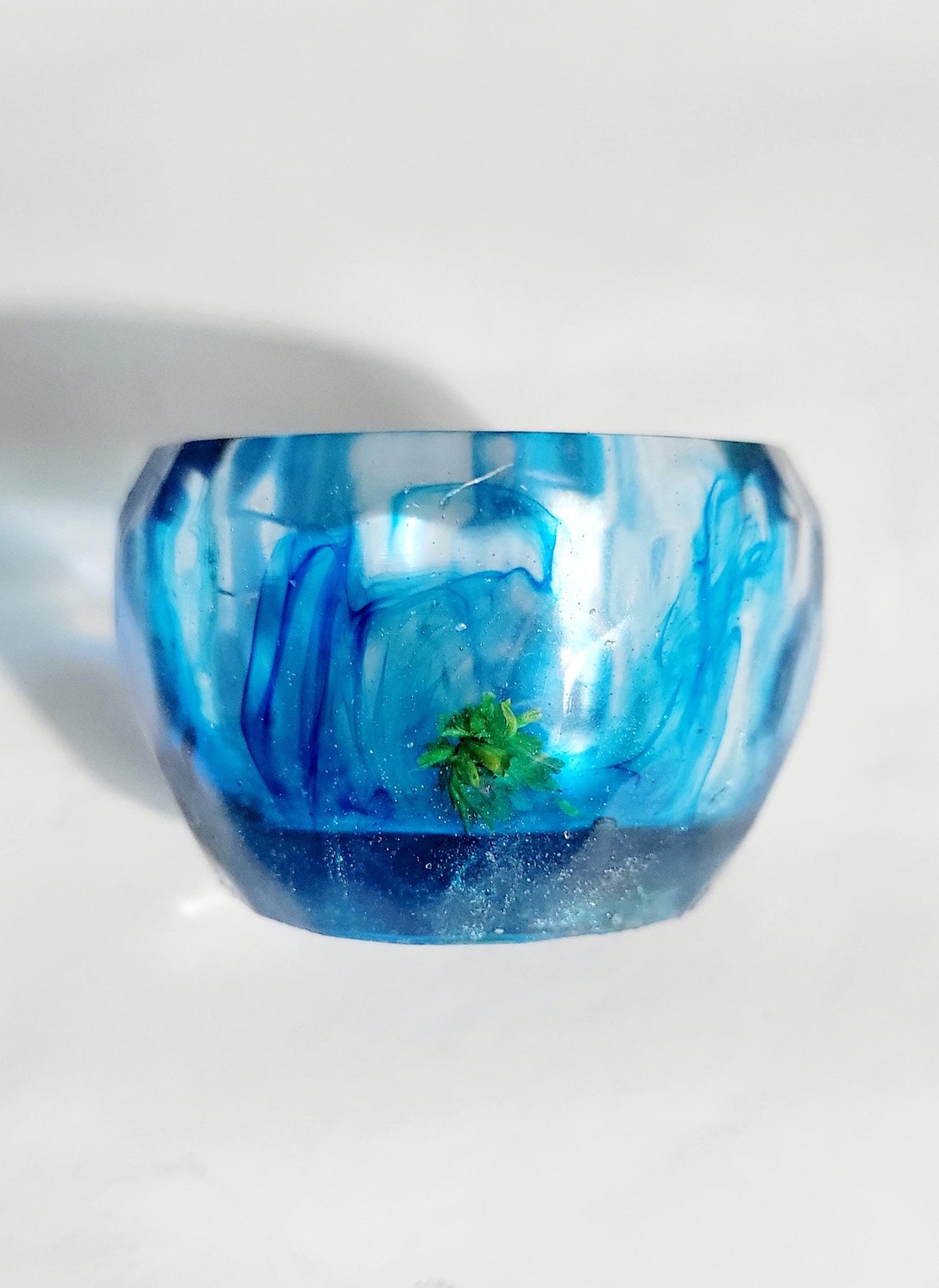 Hand crafted 1.5" resin planter or led tealight holder
