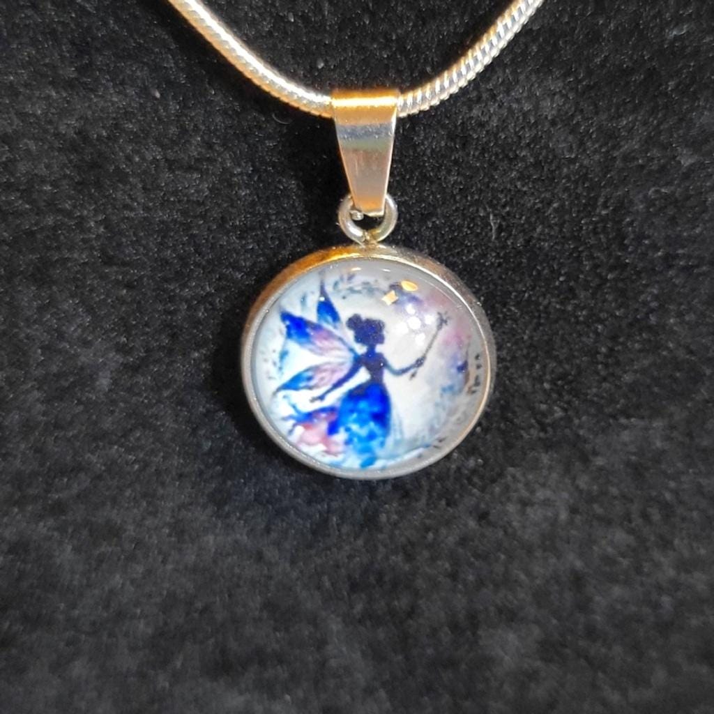 Hand crafted Fairy pendant necklace on 925 Sterling Silver chain