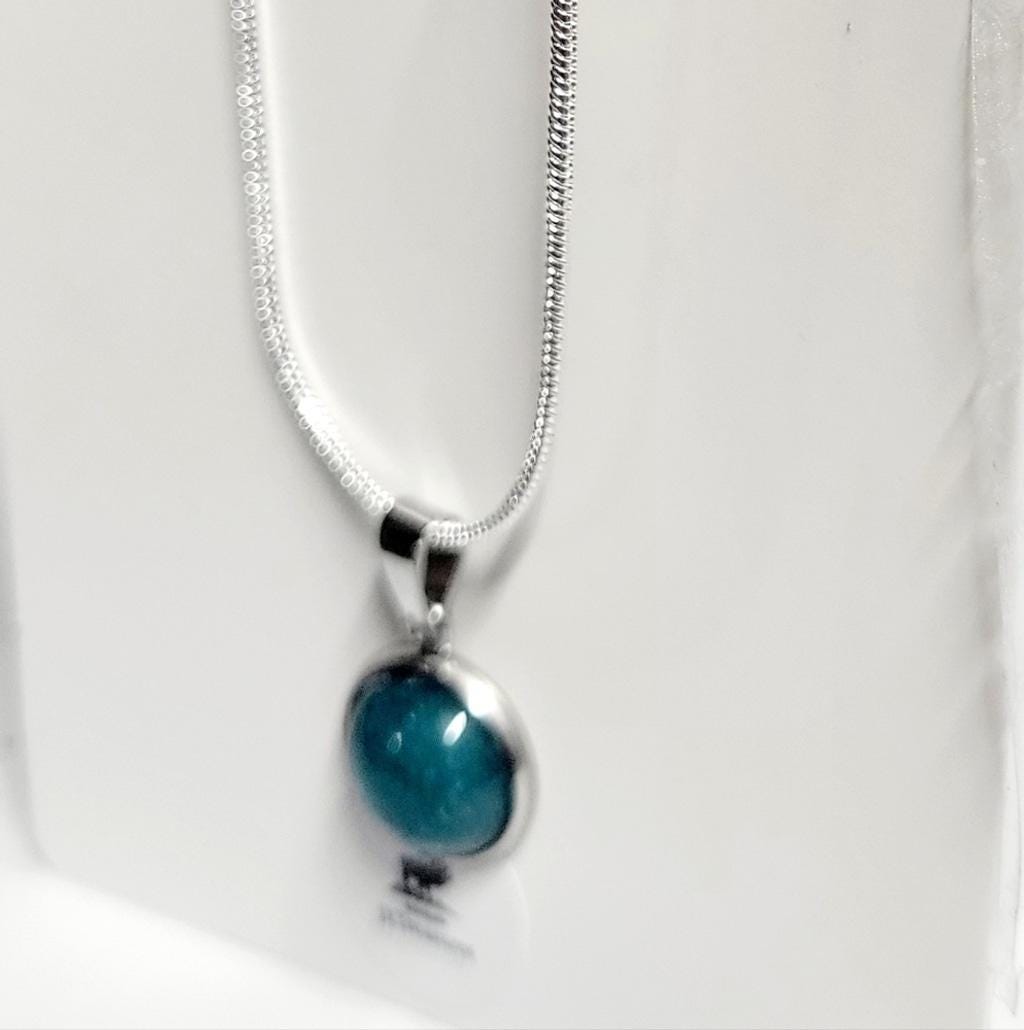 Natural Adventurine Crystal Pendant Sterling Silver Necklace