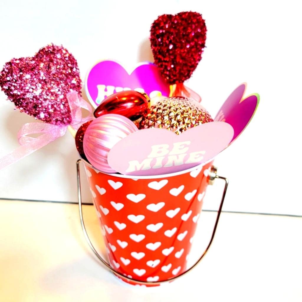 Hand crafted Bucket of Love Valentine's Day table art decor