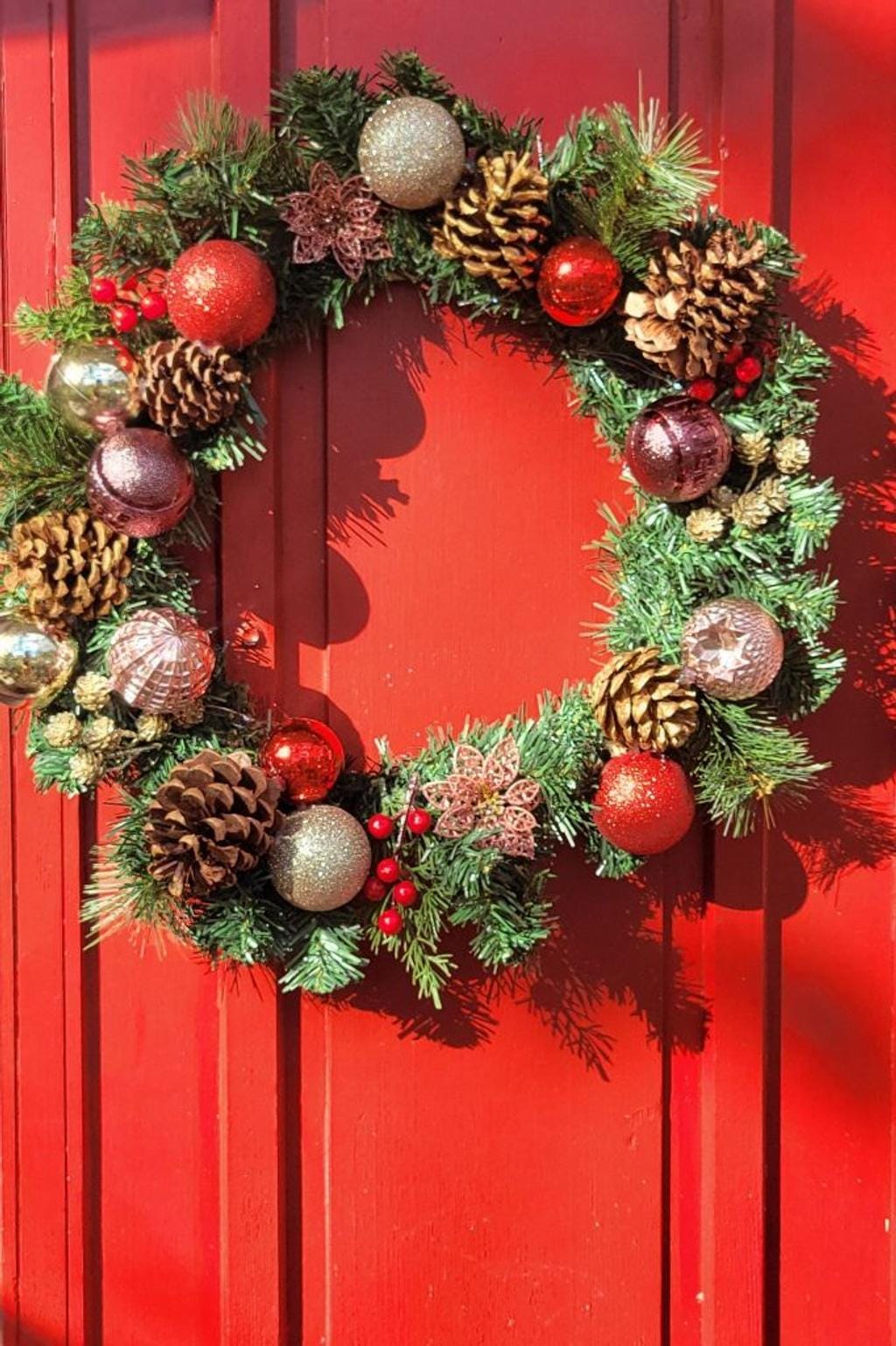 Christmas table centerpiece or door hanging wreath