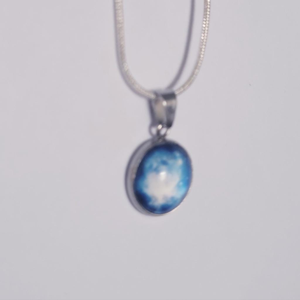925 Sterling Silver nebula galaxy necklace