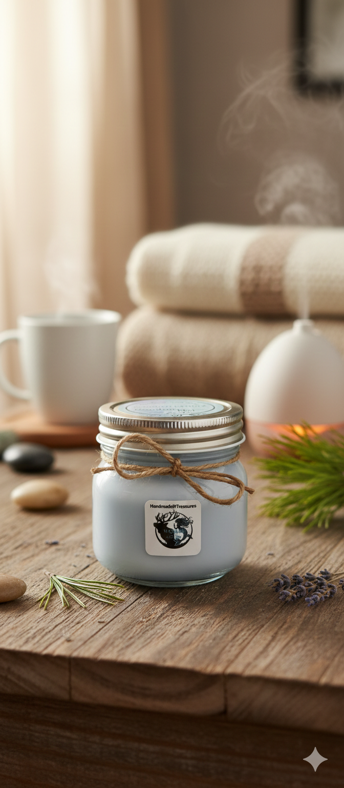 Hand-poured vegan soy wax 8 oz Glass Mason jar candle Various Scents