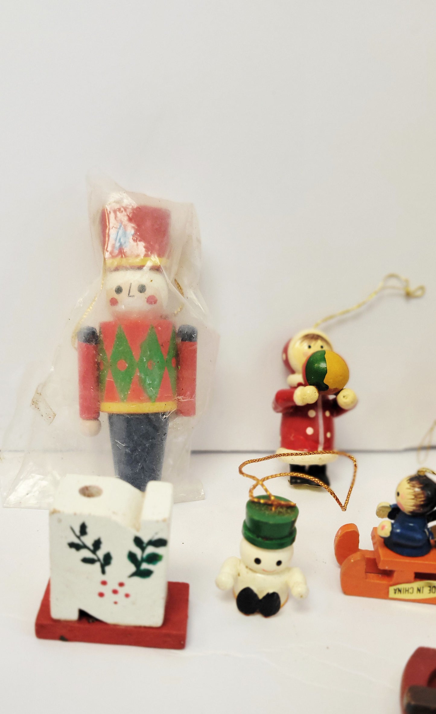 Vintage Steinbach Erzgebirge German wood ornaments set of 9