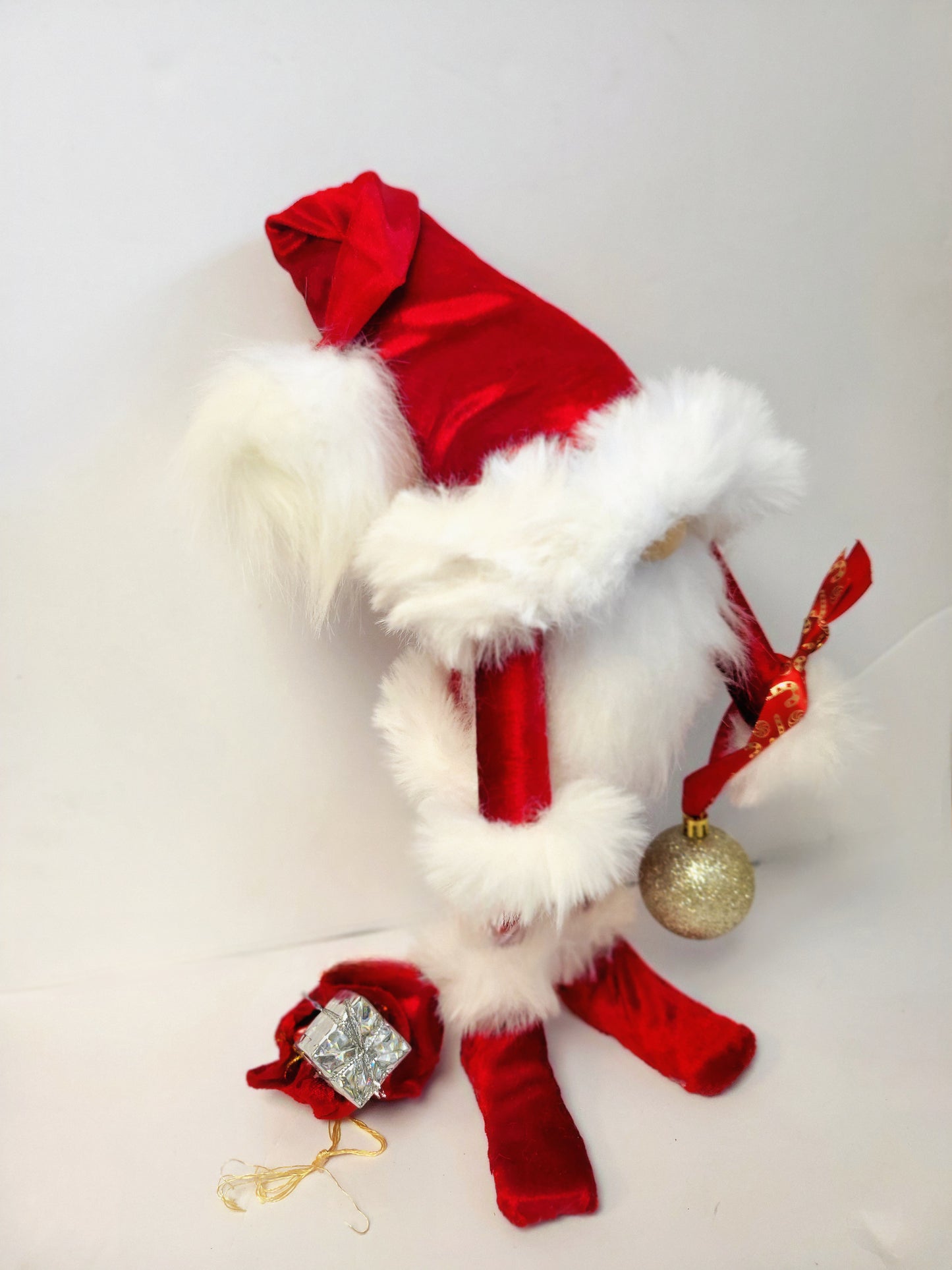 16" Poseable Velvet Santa Gnome