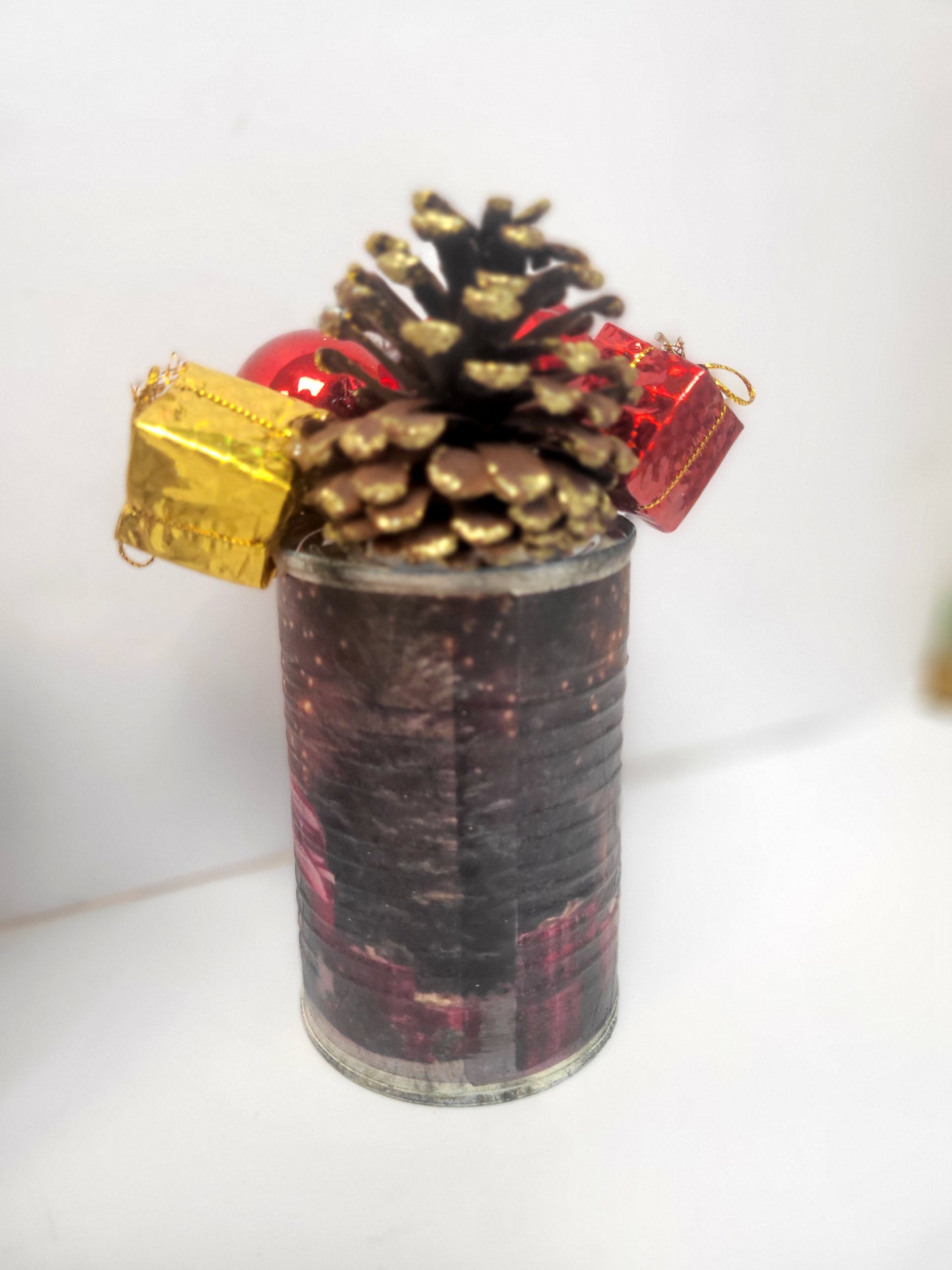 Tin Can Christmas Rustic Farmhouse Red Farm Truck Home Decor