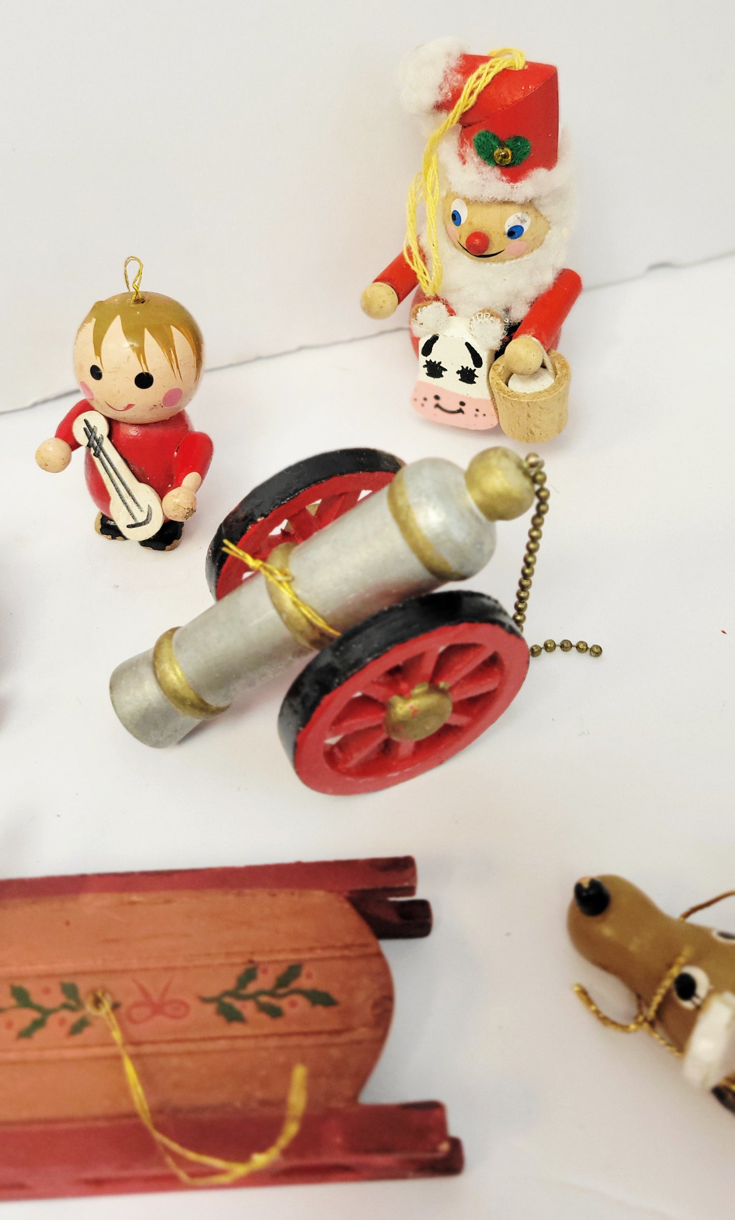 Vintage Steinbach Erzgebirge German wood ornaments set of 9