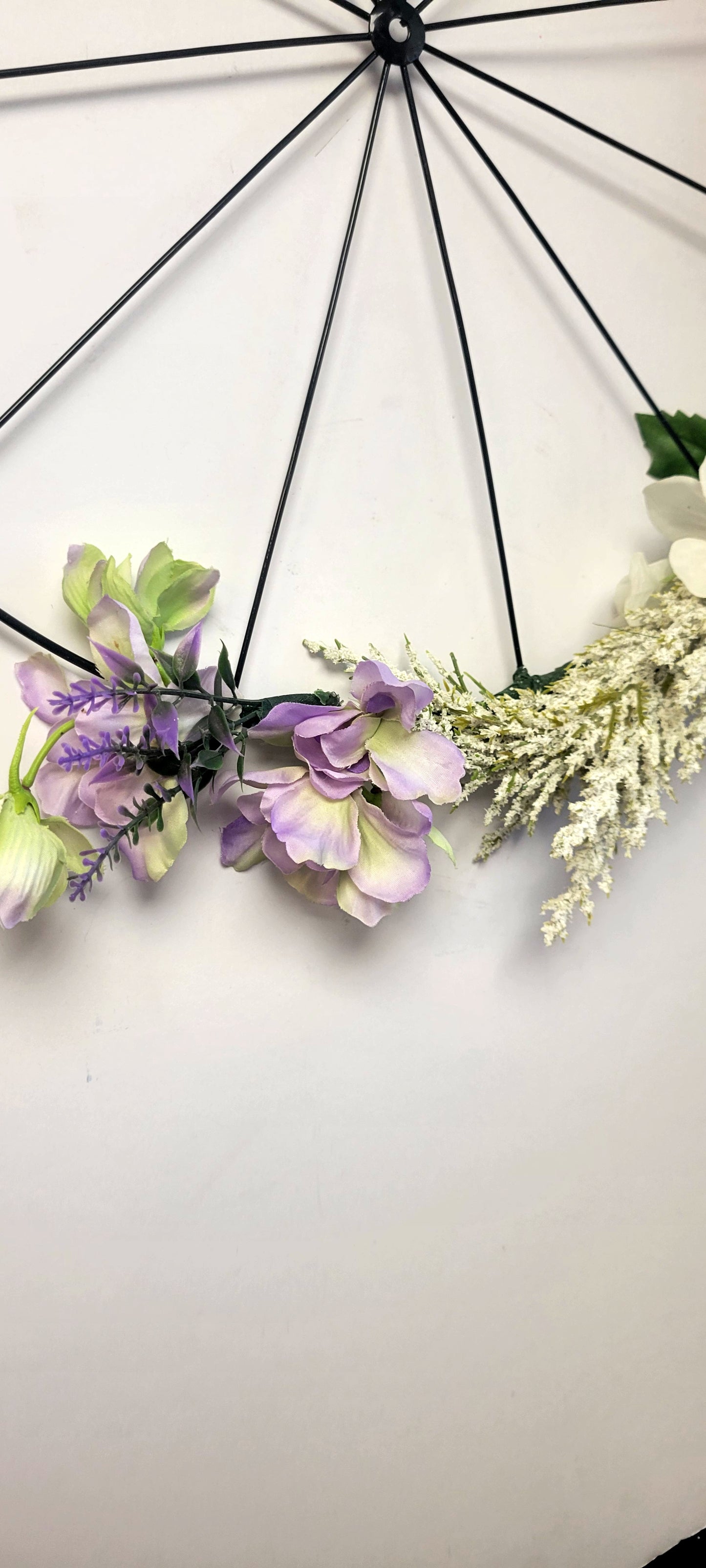 Handmade Bicycle Wheel Flower Wreath: Spring Summer Decor