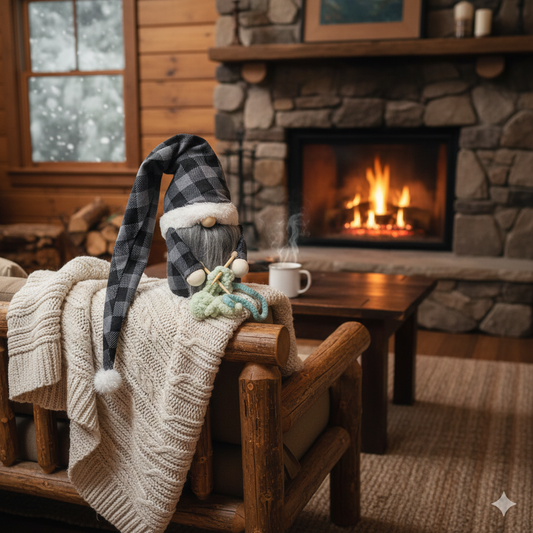 Custom Knitting gnome knitter gift shelf sitter gonk gnome Gift for crafter OOAK