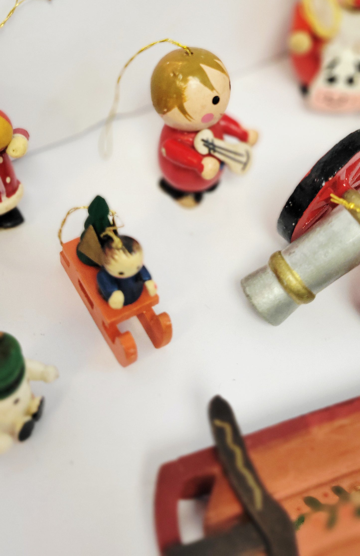 Vintage Steinbach Erzgebirge German wood ornaments set of 9