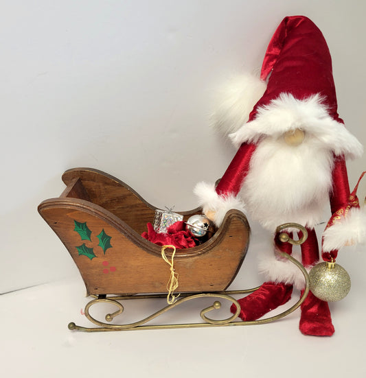 16" Poseable Velvet Santa Gnome