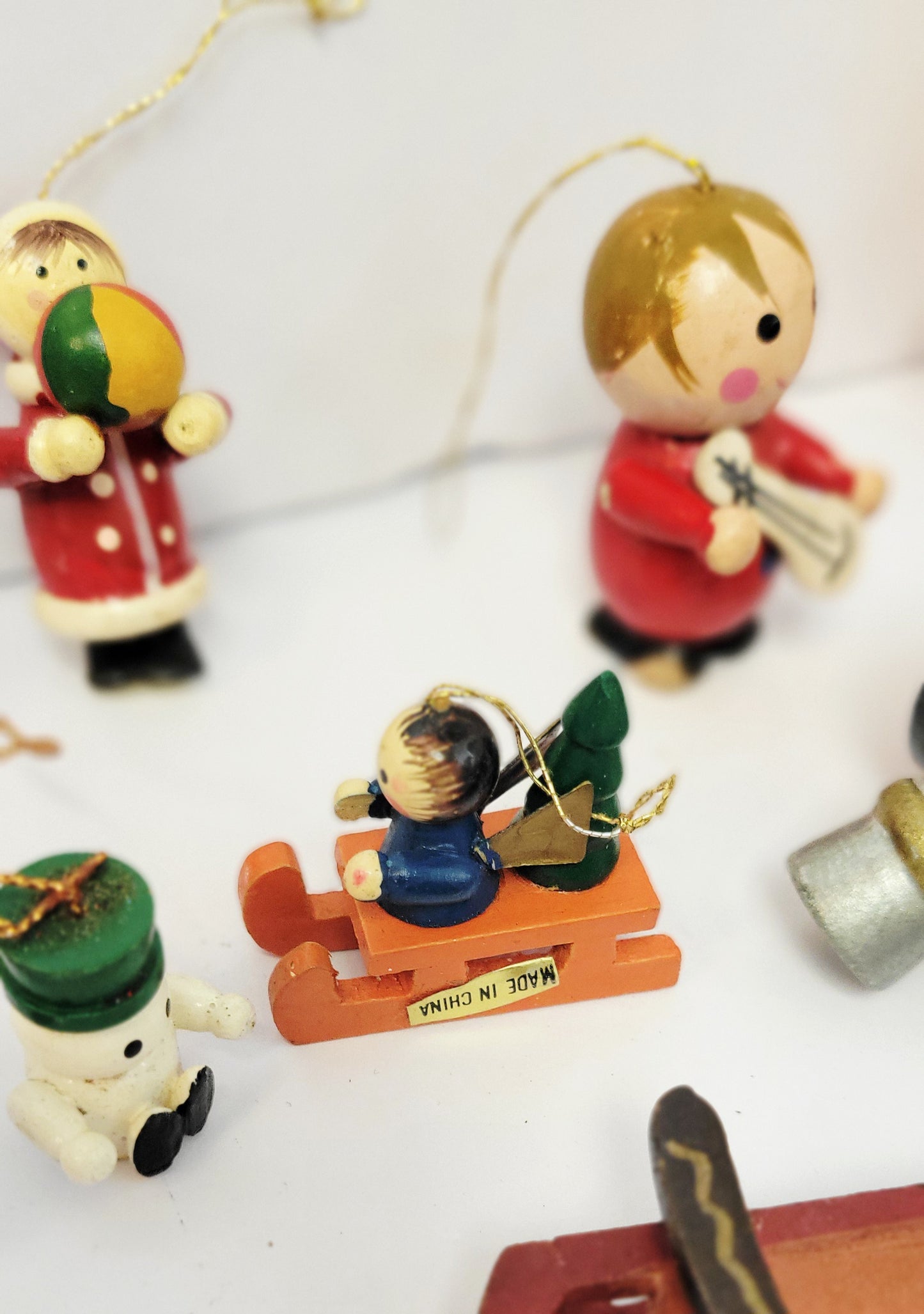 Vintage Steinbach Erzgebirge German wood ornaments set of 9