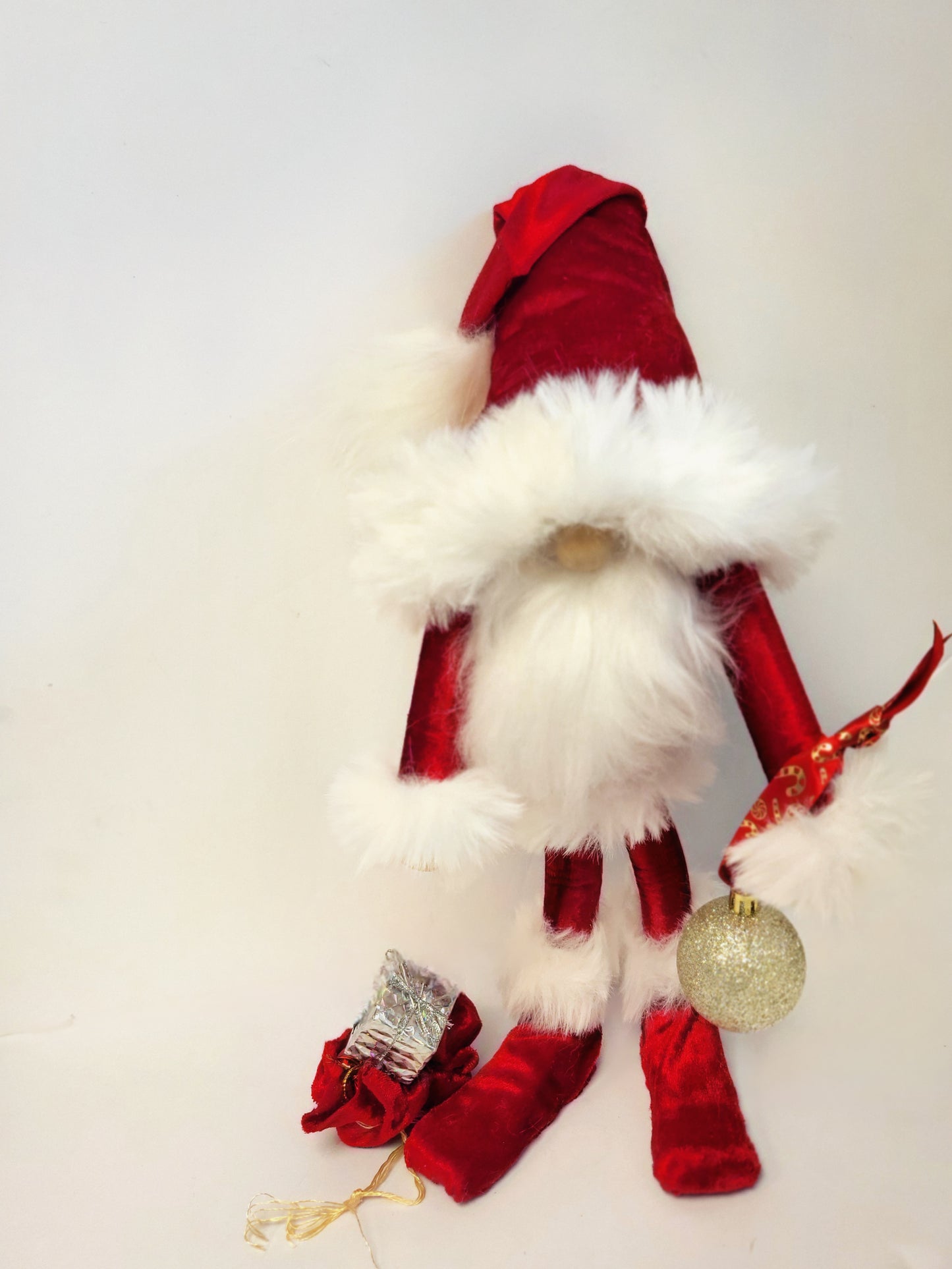 16" Poseable Velvet Santa Gnome