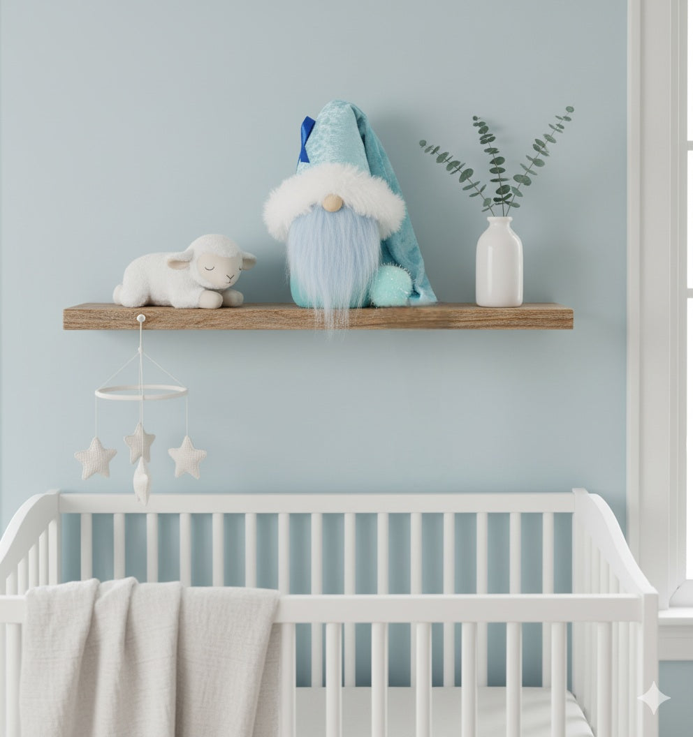 Child Abuse Awareness Gift Gnome - Gideon the Silent Guardian - Blue Ribbon Support Decor - Mission Driven Handmade Gift - Shelf Sitter