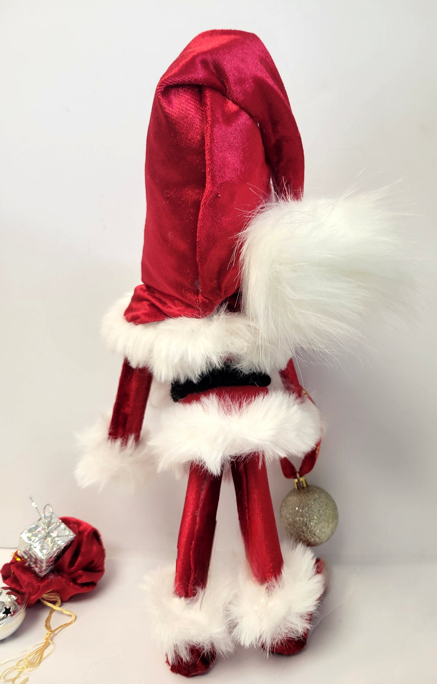 16" Poseable Velvet Santa Gnome