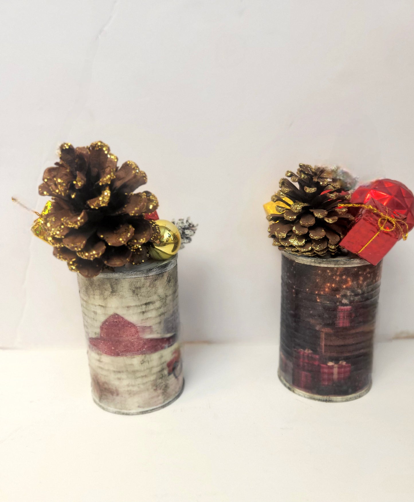 Tin Can Christmas Rustic Farmhouse Red Farm Truck Home Decor