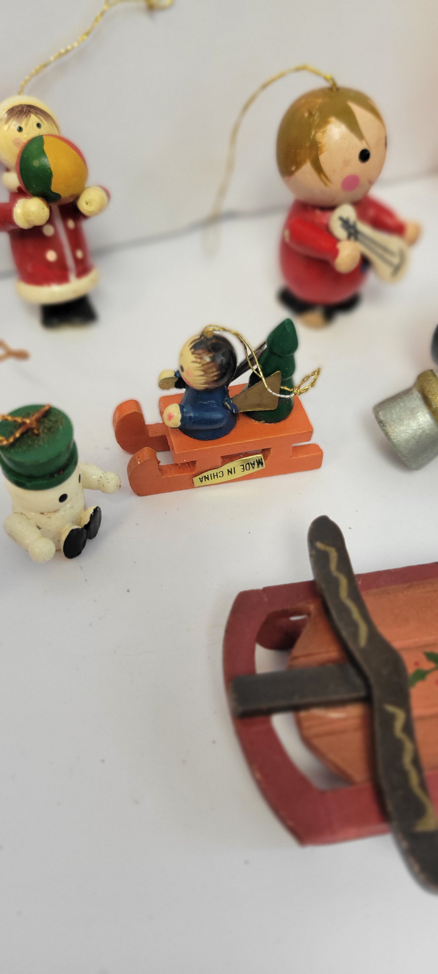 Vintage Steinbach Erzgebirge German wood ornaments set of 9