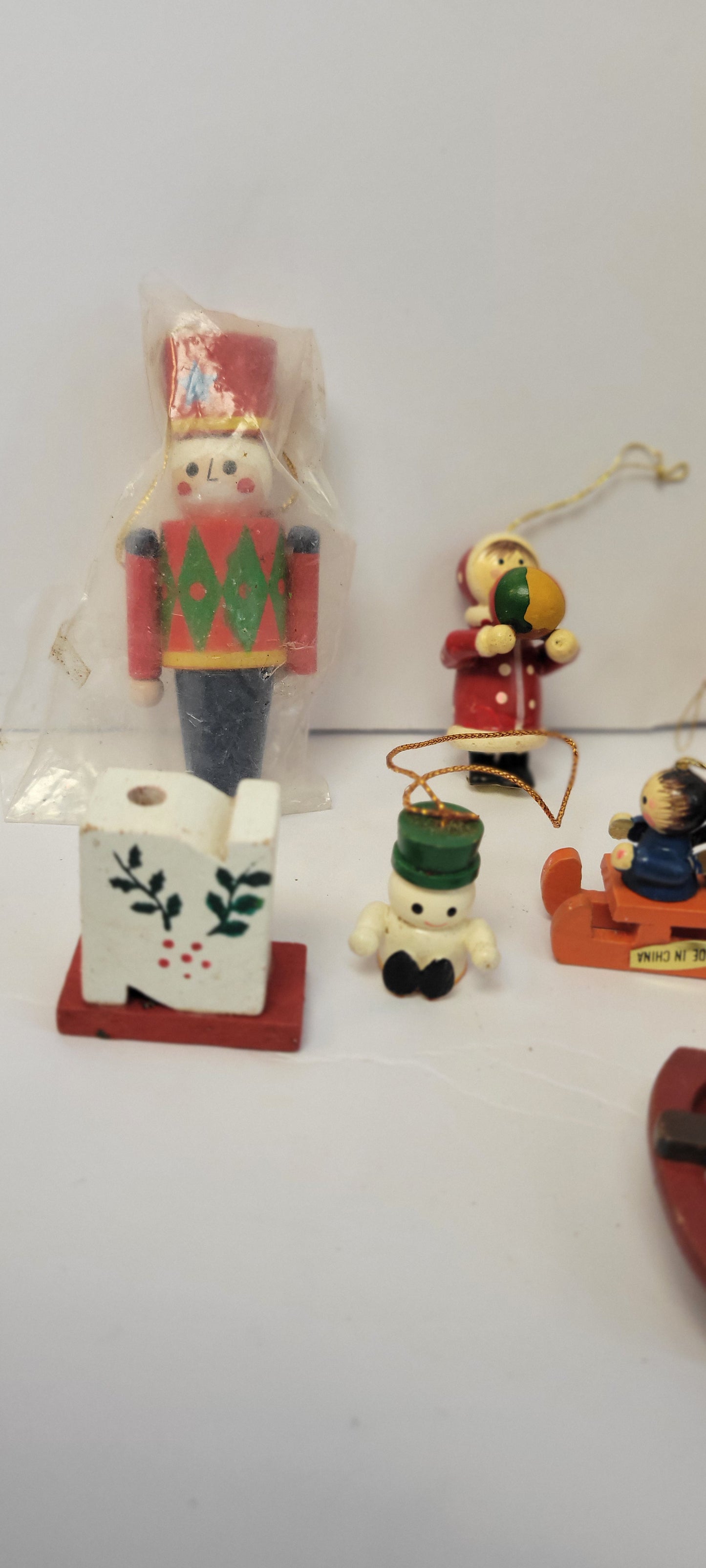 Vintage Steinbach Erzgebirge German wood ornaments set of 9