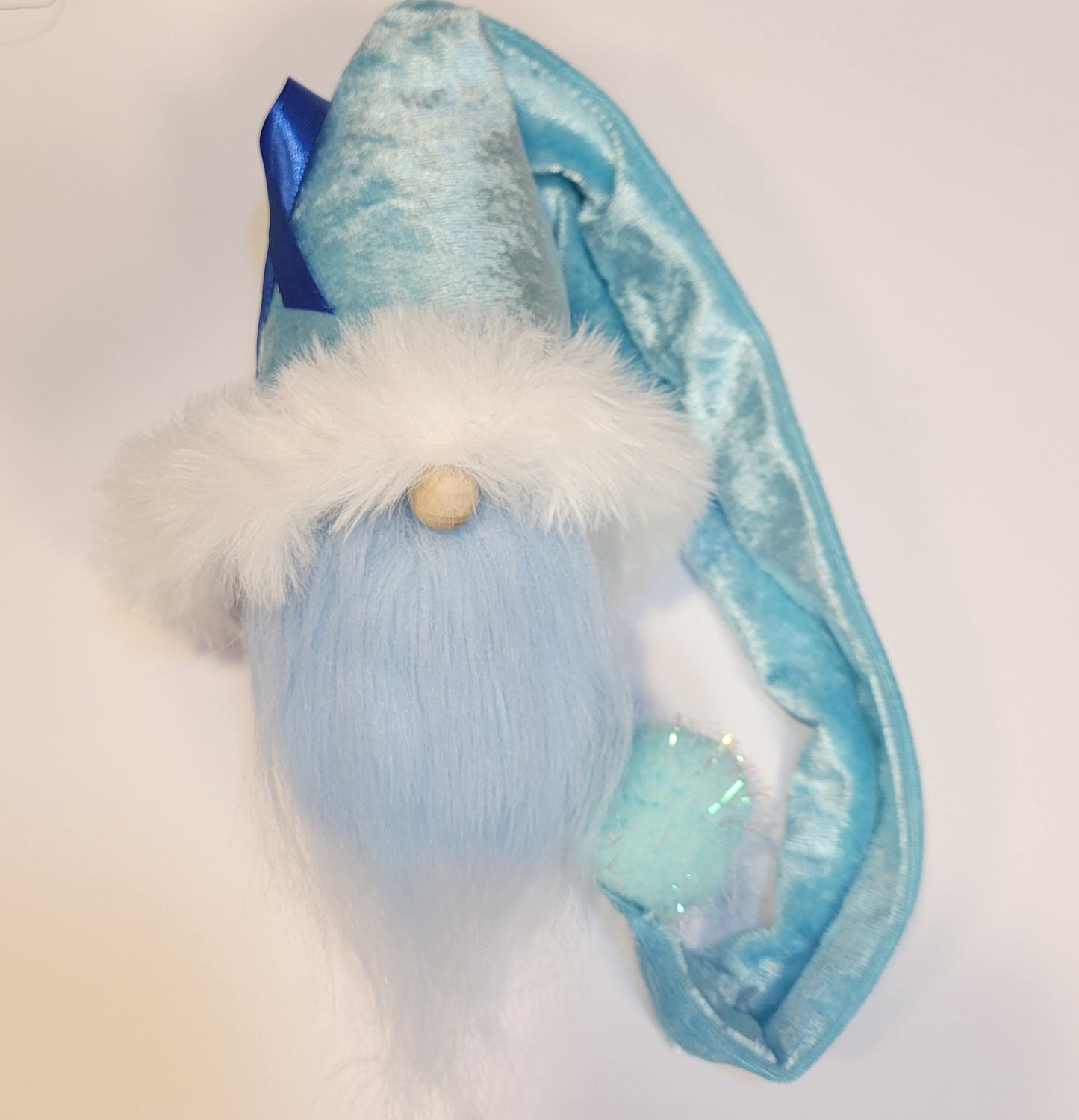Child Abuse Awareness Gift Gnome - Gideon the Silent Guardian - Blue Ribbon Support Decor - Mission Driven Handmade Gift - Shelf Sitter