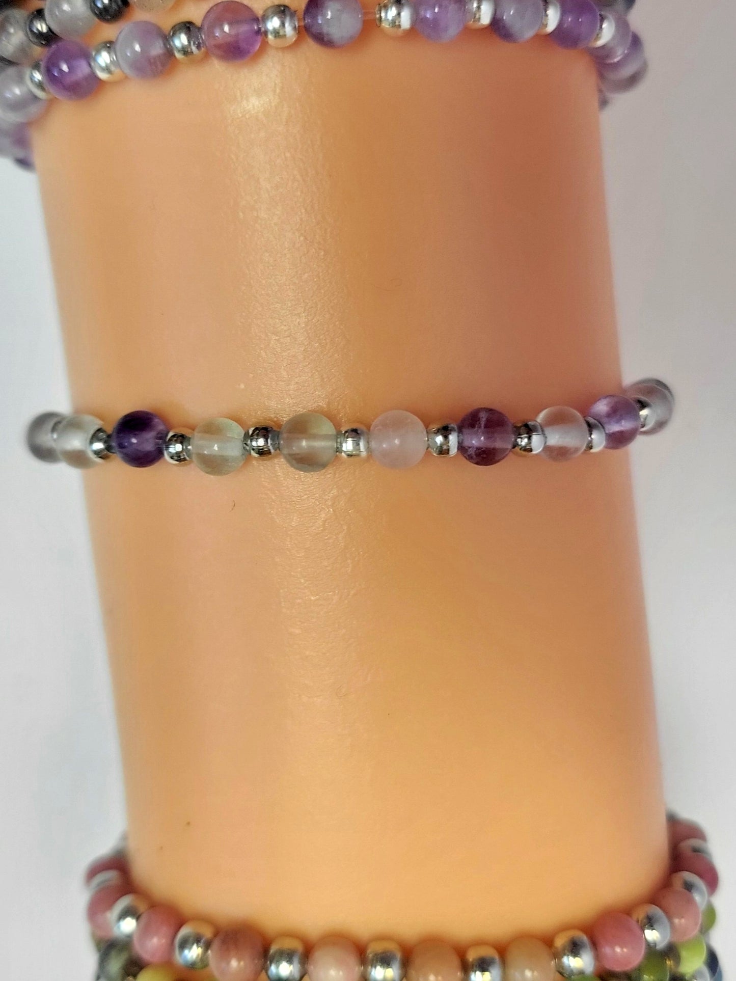 Natural Gemstone 4mm Dainty Beaded Bracelets
