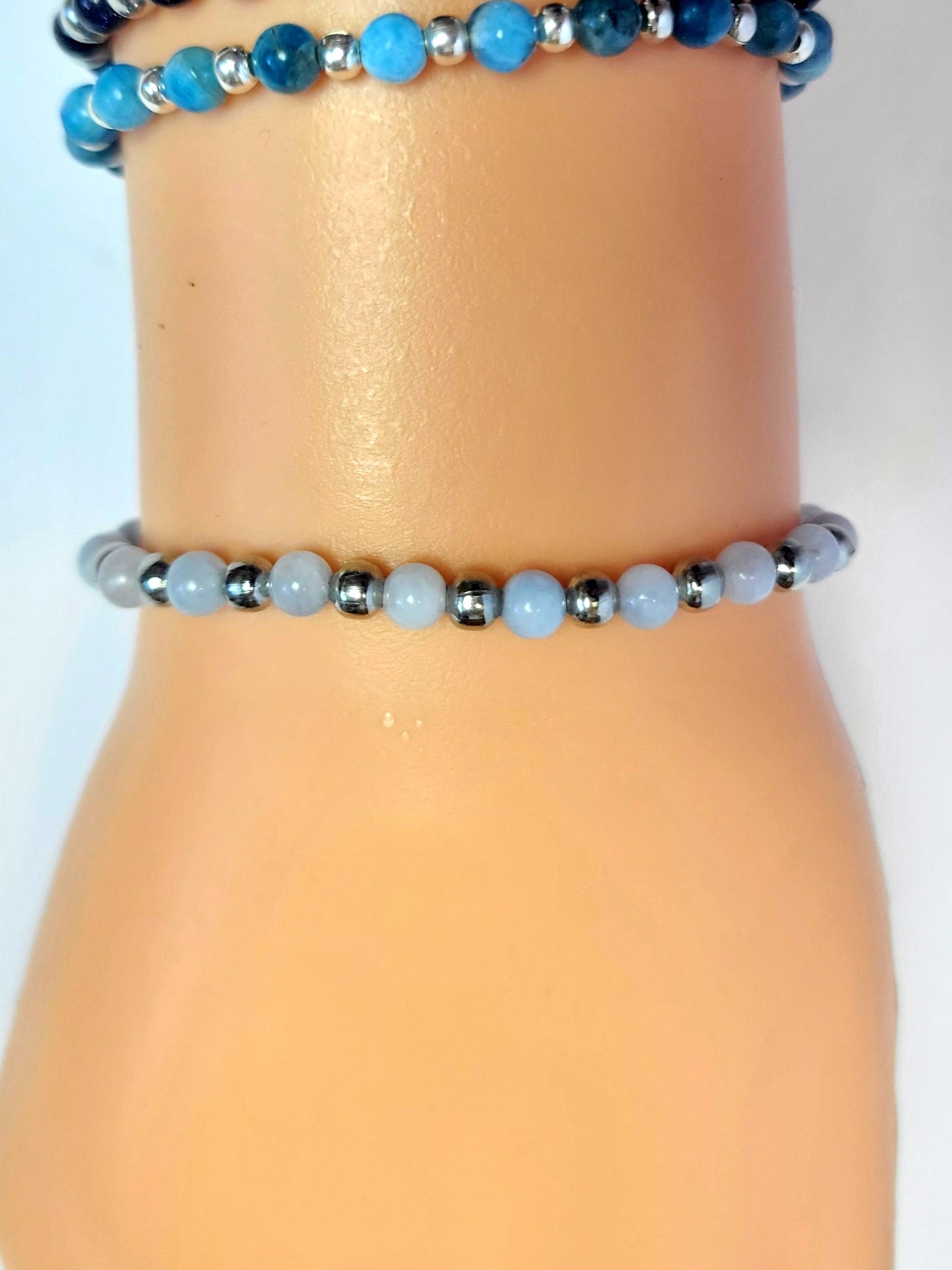 Natural Gemstone 4mm Dainty Beaded Bracelets