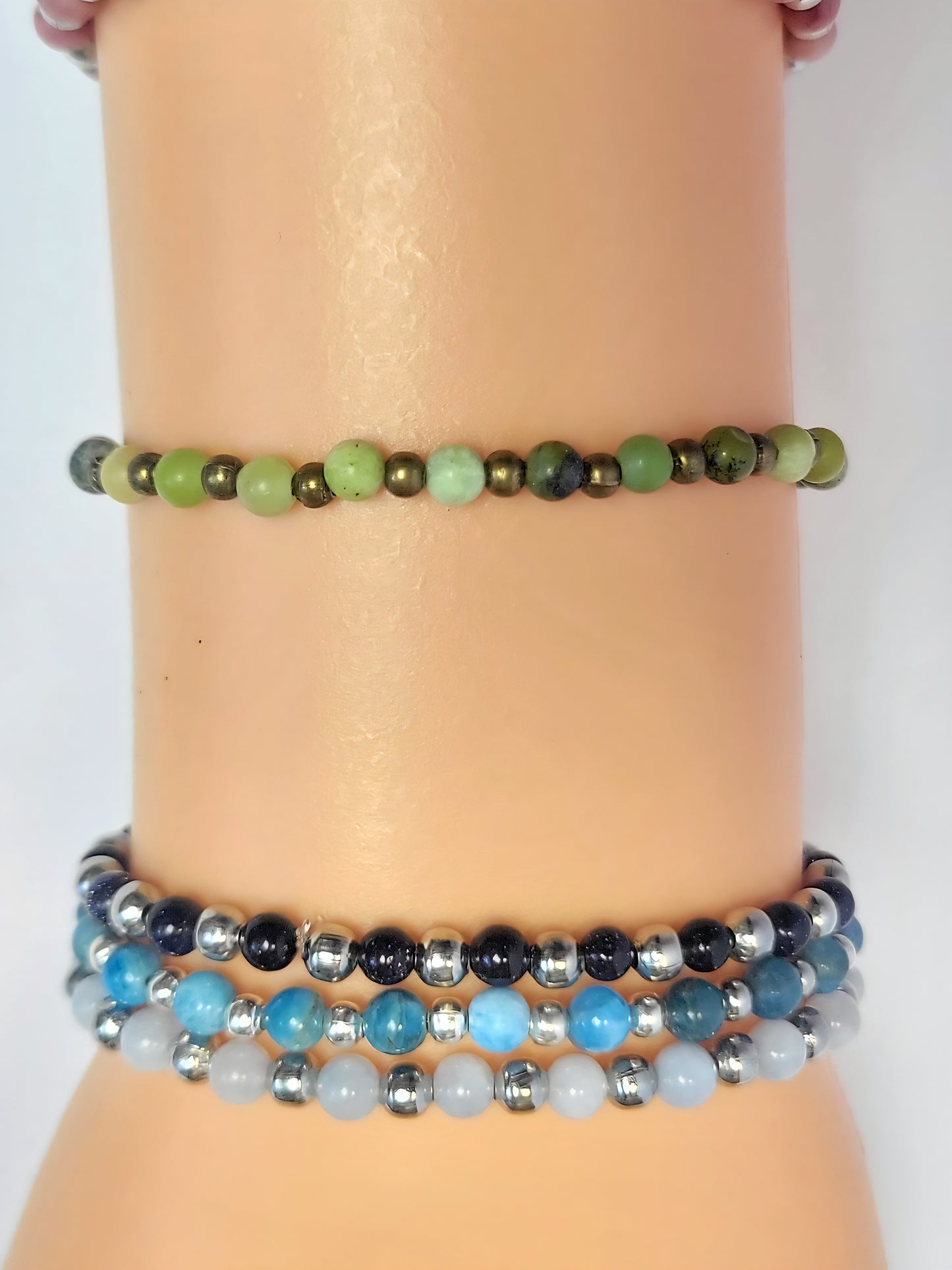 Natural Gemstone 4mm Dainty Beaded Bracelets