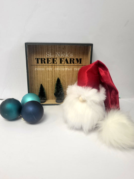 Handmade sock Santa gnome shelf sitter Christmas Decor